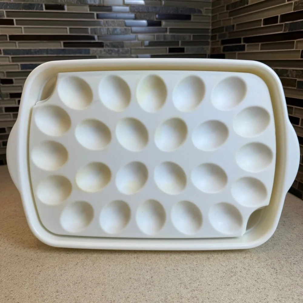 Pampered Chef Chillzanne Rectangle Server 2781 Egg Tray/ Veggie Platter Complete